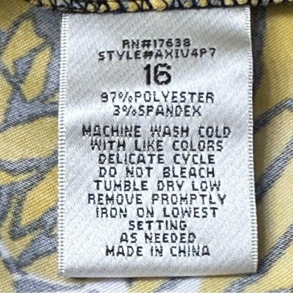 Signature by Sangria White Black and Yellow Sleeveless Sheath Dress, Size 16 - Picture 5 of 8